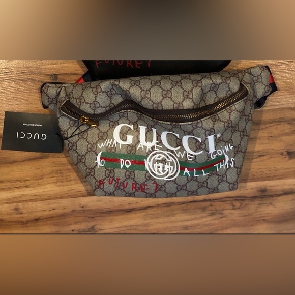 Gucci Gray and Brown Belt Bag with Signature Style - Picture 1 of 1